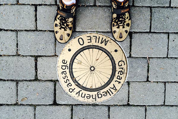 Mile Marker 0 on Great Allegheny Passage